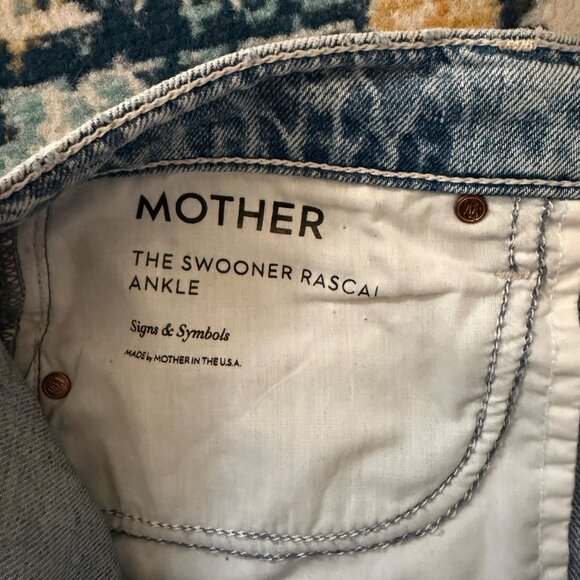 MOTHER Superior The Swooner Rascal Ankle Jeans Womens Size 28 Signs & Symbols - Picture 10 of 12